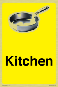 Kitchen Dementia Friendly signs yellow